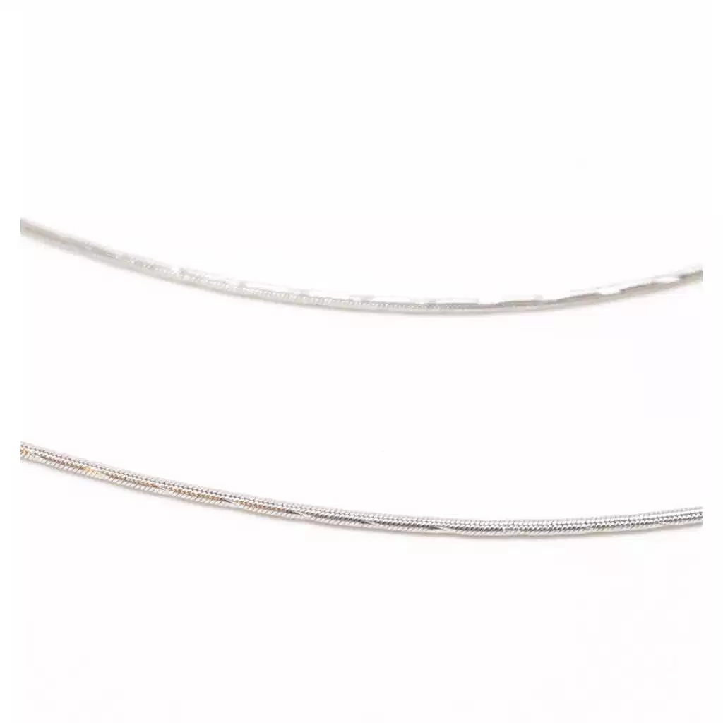 Collana Lunga coda di topo spirale fitta in oro bianco 18kt