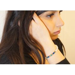 Bracciale di perle con oro e smalti