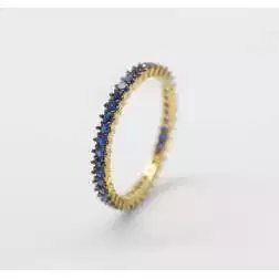 Eternity con zirconi blu e brunitura