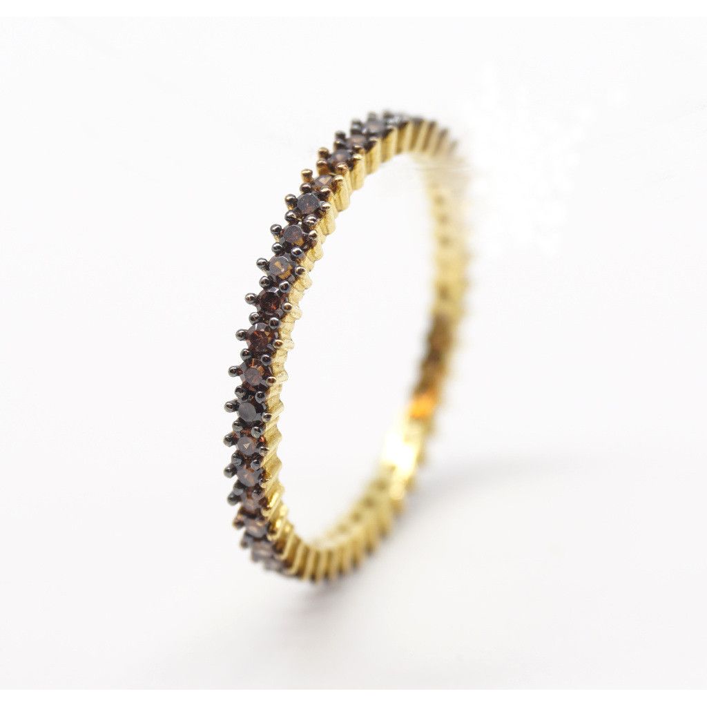 Eternity with brown zircons and burnishing