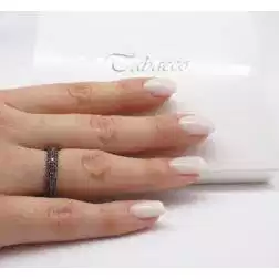 Veretta con zirconi brown e brunitura