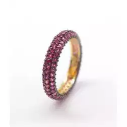 Veretta con zirconi fucsia e brunitura