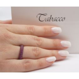 Veretta con zirconi fucsia e brunitura