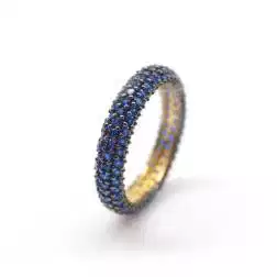 Veretta con zirconi blu e brunitura