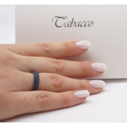 Veretta con zirconi blu e brunitura