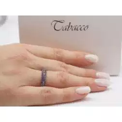Veretta con zirconi viola e brunitura