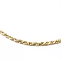 Collana corda in oro giallo con veneta in oro bianco 60cm larghezza 5.30mm
