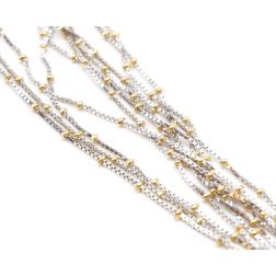 Necklace white gold veneta wires and yellow gold details.