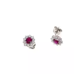 Orecchini kate rubino 5x4mm e 20 diamanti