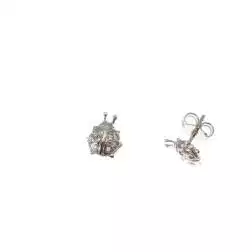 Ladybug Earrings zircons and white gold