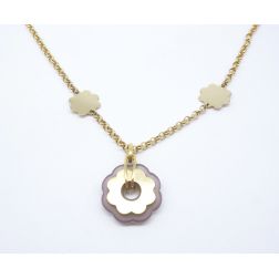 Pink flower necklace