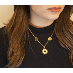 Pink flower necklace