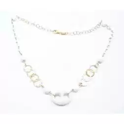 Collana Cerchi con Calcedonia in Oro Rosa