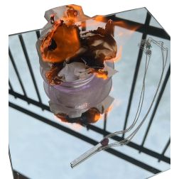 Necklace with matchstick pendant and cubic zirconia