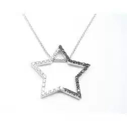 Girocollo Stella con Zirconi Bianchi e Neri