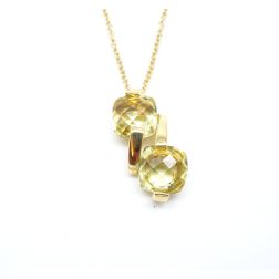 Necklace with Yellow Gold Staggered Topaz