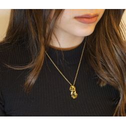Photo of worn Necklace with Yellow Gold Staggered Topaz