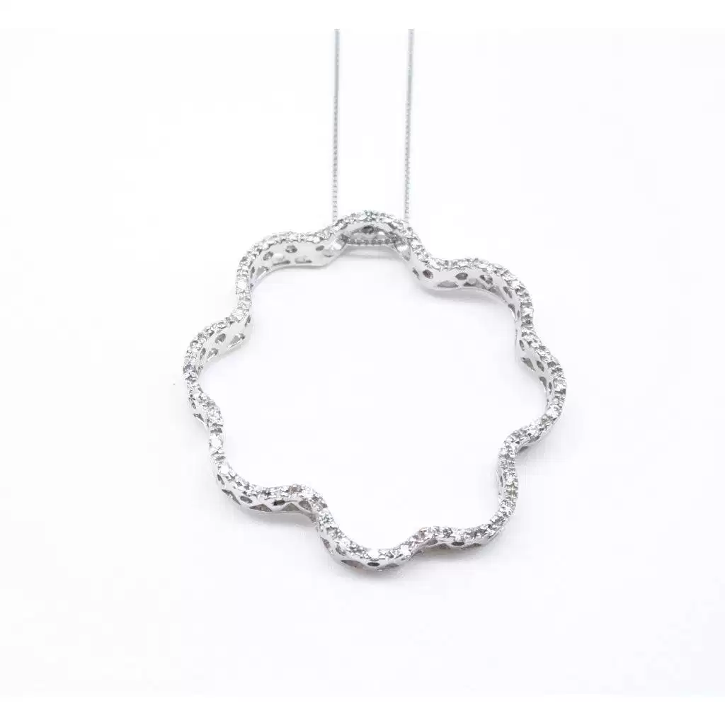 Girocollo con fiore stilizzato e zirconi
