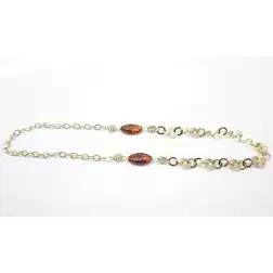 Collana con ovali e ambra