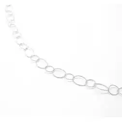 Collana con catene a cerchi e ovali oro bianco