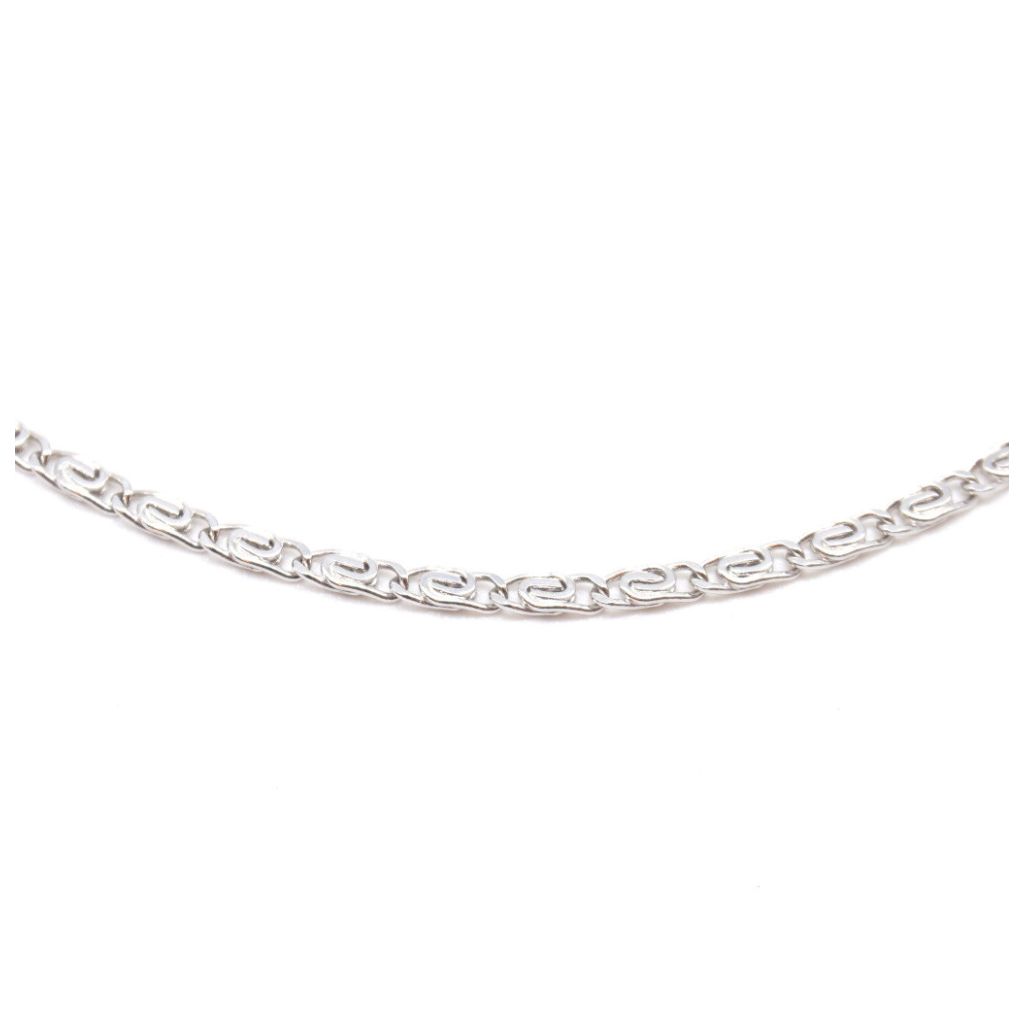 50cm Snail chain Necklace 18kt white gold
