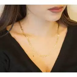 Collana Traversino 50cm x 5mm Oro Giallo foto indossata