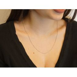Venetian Necklace 50cm 0.65mm in white gold - Lobster Closure