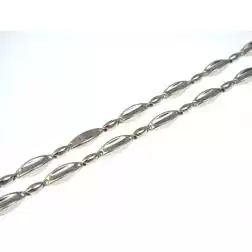 Collana a catena e segmenti alternati oro bianco