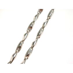 50cm Tubolar Chain Necklace in white gold