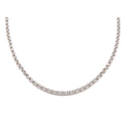 Collana a catena duble circle oro bianco Piccola 50cm