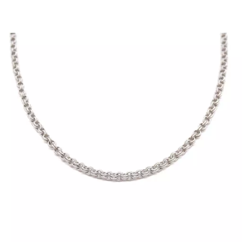 Collana a catena duble circle oro bianco Piccola 50cm