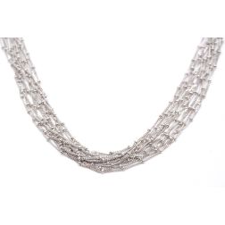 Multi-strand necklace in white gold 50 cm
