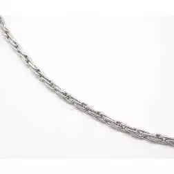 55cm Semi-rigid Tubular Chain Necklace in White Gold