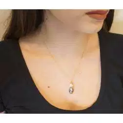 Photo of worn Pearls pendant necklace
