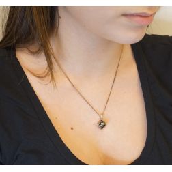 Black Sphere pendant necklace