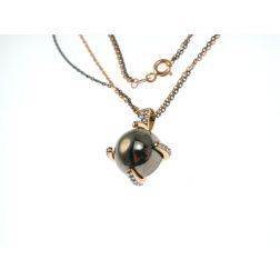 Black Sphere pendant necklace