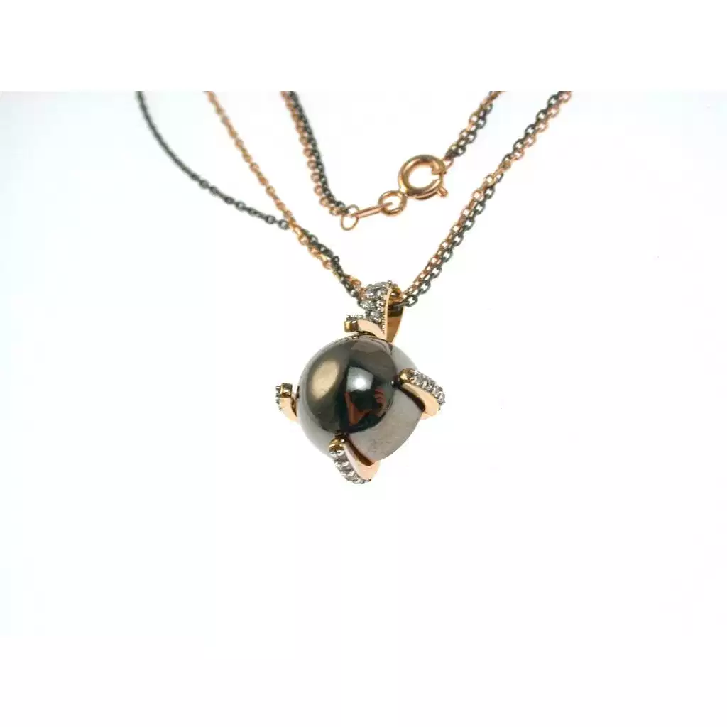 Black Sphere pendant necklace