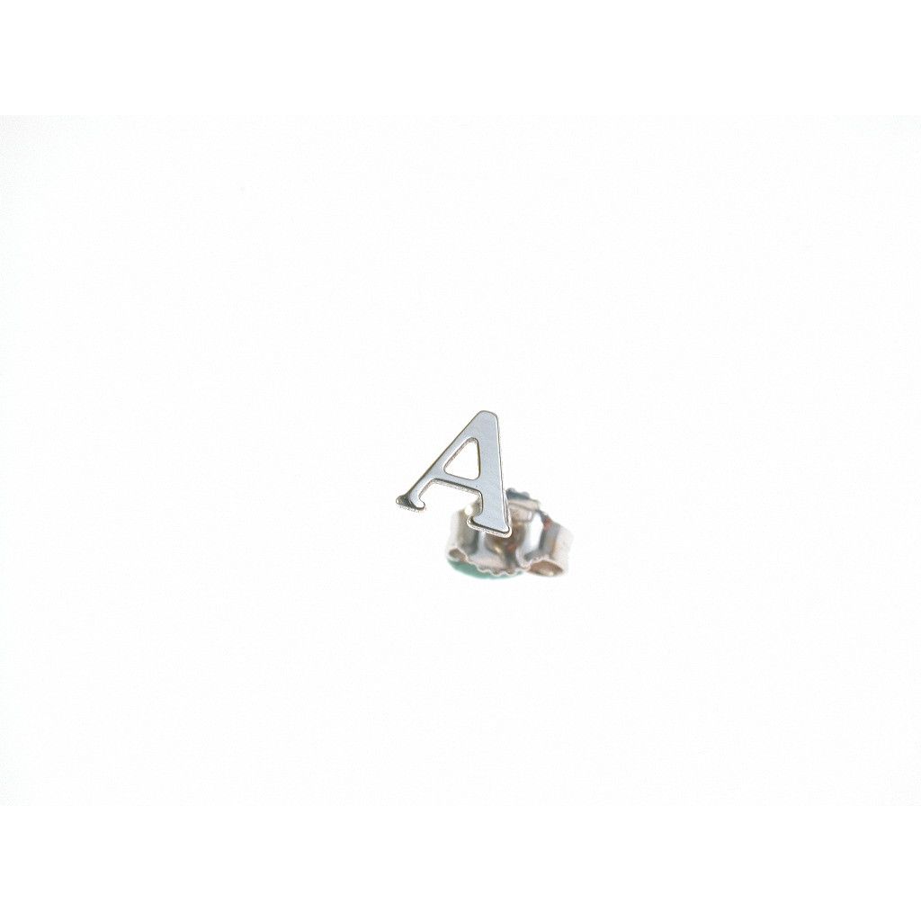 MONO Letter Earrings 18kt White Gold