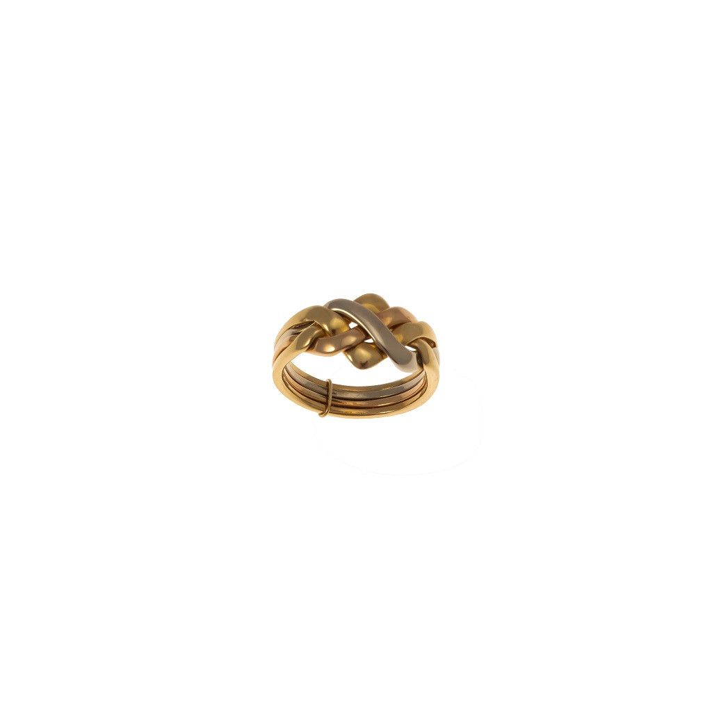 Puzzle Ring 18kt three colors Gold Small