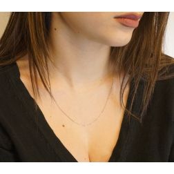 Collana Forzatina in oro bianco 40cm foto indossata