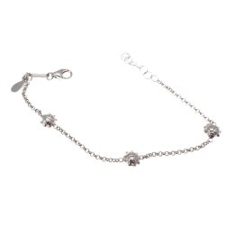 Chain baby bracelet with ladybug in 18kt white gold