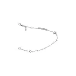 Bracciale a catena baby con targa e stella in oro bianco
