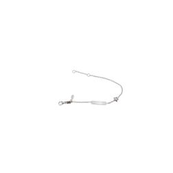 Chain baby bracelet with star and tag in 18kt white gold
