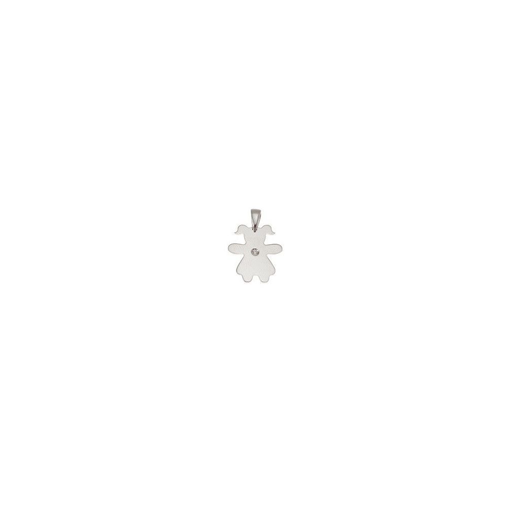Shiny Baby-Girl charm in 18kt white gold