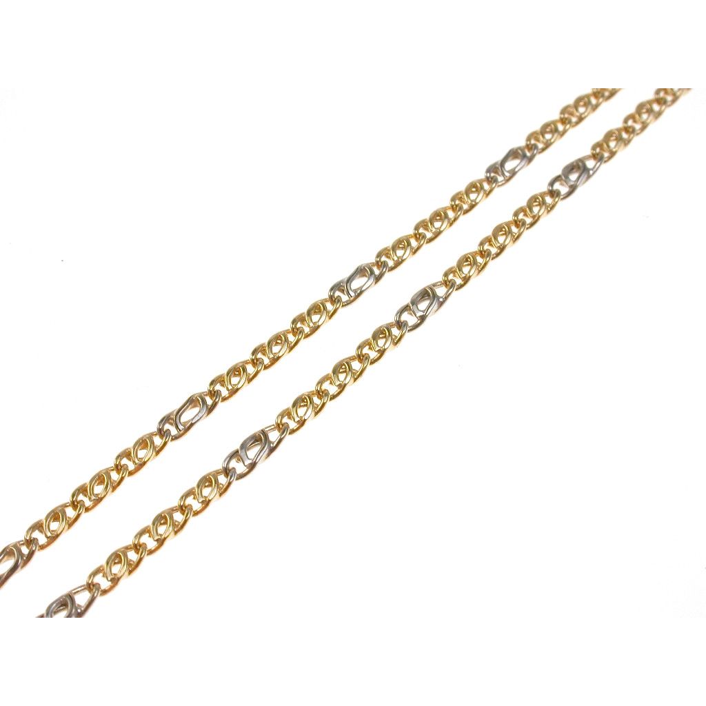 Two-tone 3+1 tiger & partridge necklace 50cm x 2mm