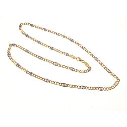 Collana 5+1 grumetta & traversino bicolore 50cm x 3.70mm