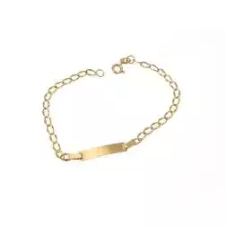 Bracciale baby catena piatta con targa
