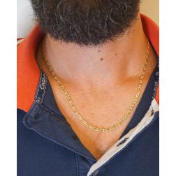 Collana pernice 50cm larghezza 3.3mm in oro giallo 18kt foto indossata