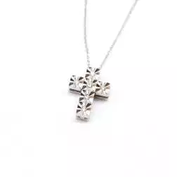 Girocollo Croce Sfaccettata 6 Diamanti