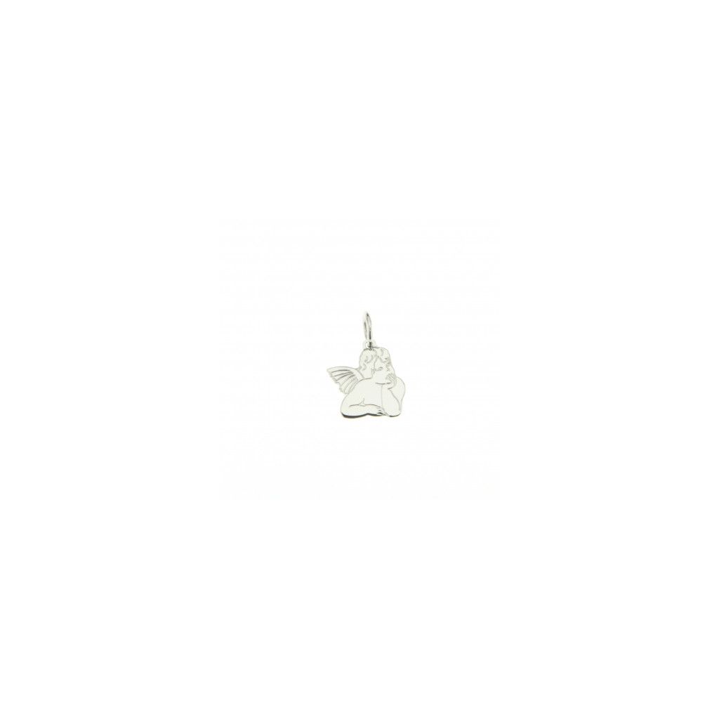 Ciondolo Medaglia Angioletto oro bianco Piccolo